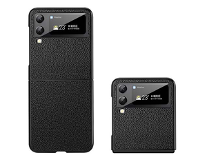 Premium Leather Case for the Samsung Galaxy Z Flip4 - Black