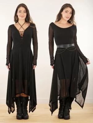 'Robe longue réversible transparente "Articiaa", Noir'