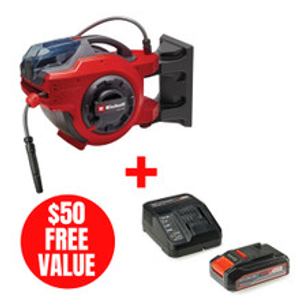Einhell EIN-4173779 18V Cordless 5/8 Inch X 100 Ft Retractable Water Hose Reel