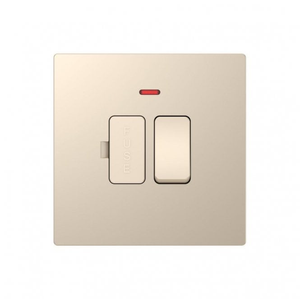 DE023CGS Screwless 13A Switched Fused Spur with Neon in Champagne Gold