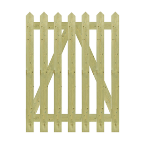 Green Pressure Treated 1.2M x 0.9M Point Top Picket Gate