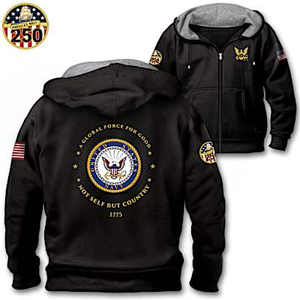 250th Anniversary Navy Men's Hoodie Size Medium (38-40)