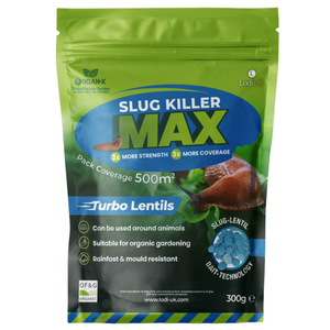 Organ-X Turbo Slug Killer Lentils Organic Ferric Phosphate Bait for Slug Control in Lawns and Crops 300g