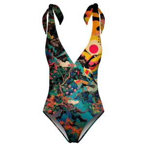 Japanese Heron One Piece Swimsuit (L)