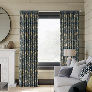 William Morris At Home Strawberry Thief, Woad - Made to Measure Curtains