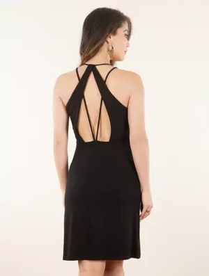 'Robe courte sans manches dos nu "Shallan", Noir'