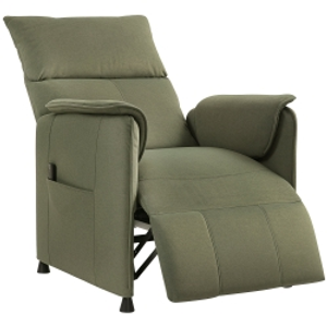 HOMCOM Sillón Reclinable con Motor sin Escobillas Reposapiés Tapizado Resistente y Bolsillos Laterales 80x83x104 cm Verde