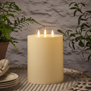 TruGlow® Solar 3 Wick LED Candle 20cm With Remote Control