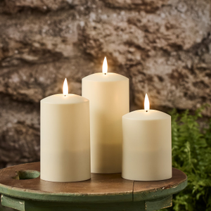 TruGlow® Solar Pillar LED Candle Trio