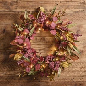 Couronne Automne-Hiver Pré-éclairée de 50 cm
