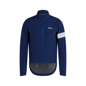 Mens Core Rain Jacket in Navy White Large