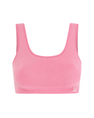 The TencelTM Seamless Crop Top- Rose Pink (M)