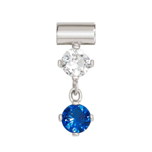SeiMia Silver Candy Blue CZ Pendant Charm