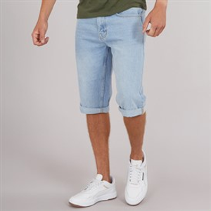 Crosshatch Mens Tillforth Baggy Denim Shorts Light Wash