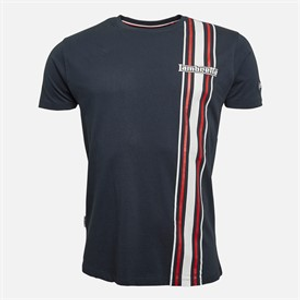 Lambretta Mens Side Striped T-Shirt Navy