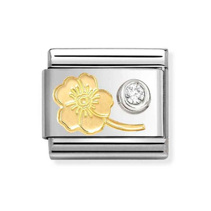 Classic Gold CZ Forget-Me-Not Charm