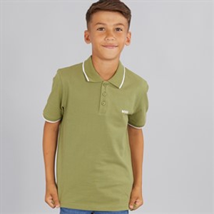 BOSS Boys Short Sleeve Polo Shirt Dark Green