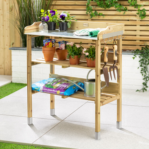 Garden Potting Table With Hooks