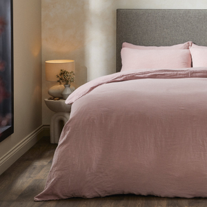 Mariana Linen Blend Duvet Cover - Rose