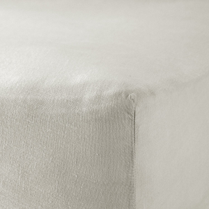 Mariana Linen Blend Fitted Sheet - Pebble