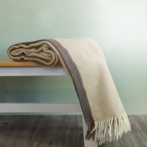 Aurora Wool Throw - Beige/Multi