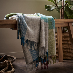 Harland Shetland Wool Throw - Heather