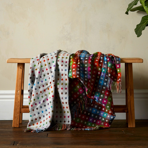 Sofa Throw - Grey Rainbow Spot Throw