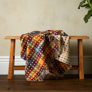 Sofa Throw - Beige Rainbow Spot Throw