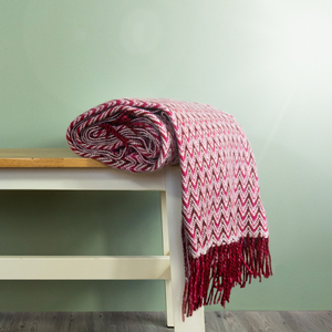 Shady Wave Wool Throw - Pink