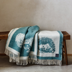 Wild and Wool Hedgehog Wool Throw - Teal
