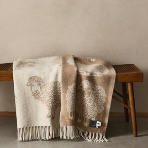 Wild and Wool Lamb Wool Throw - Latte