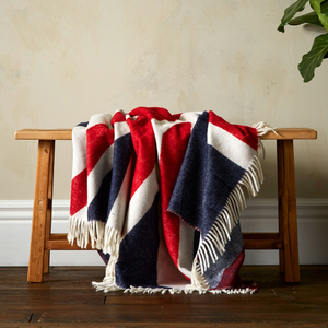 Union Jack Merino Throw - Red, White & Blue