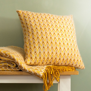 Shady Wave Wool Cushion Cover - Yellow
