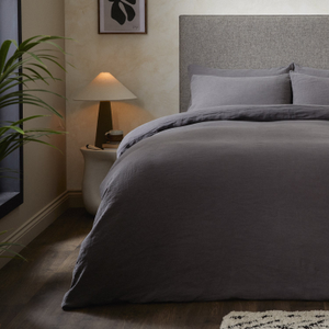 Mariana Linen Blend Comforter Cover - Charcoal