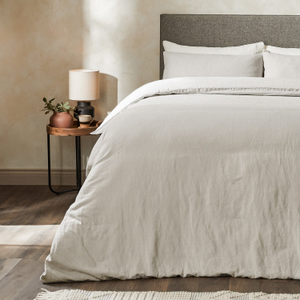 Mariana Linen Blend Comforter Cover - Pebble