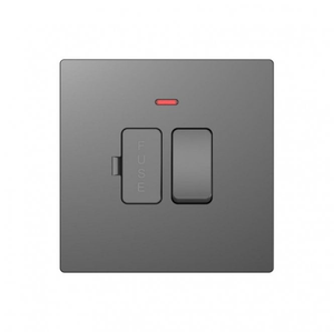 DE023SGS Screwless 13A Switched Fused Spur with Neon in Shadow Grey