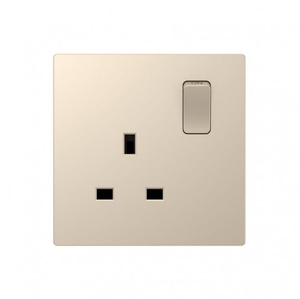 DE011CGS Screwless Single Switched Socket in Champagne Gold