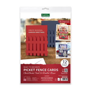 Christmas Red & Winter Blue 5x7 Picket Fence Cards & Envelopes, pack of 12