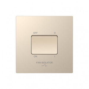 DE017CGS Screwless 3 Pole Fan Isolator Switch in Champagne Gold