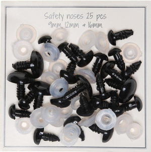 Nez de sécurité noirs 9-16 mm - 25 pcs