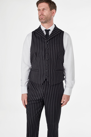 Alfred - Black Pinstripes Classic Waistcoat