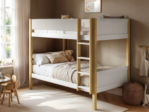 Flair Mateo Detachable Ribbed Bunk Bed Oak & White
