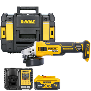 DeWalt DCG405 18V XR Cordless Brushless 125mm Angle Grinder With 1 x 5.0Ah Battery & Charger & T-Stack II Case