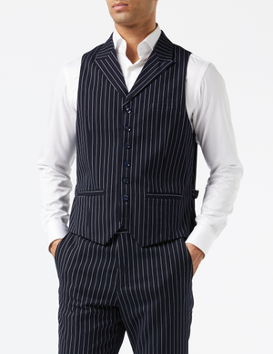 NAVY PINSTRIPE WAISTCOAT