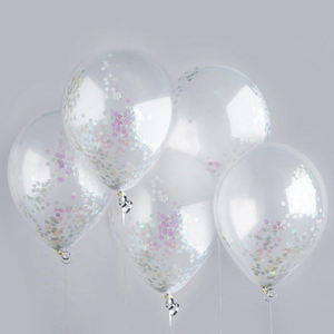 Iridescent Confetti 12" Latex Balloons - Pack of 5