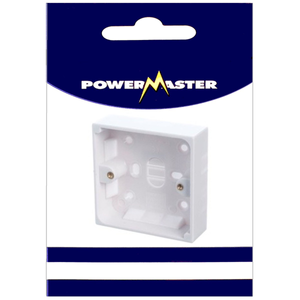 Powermaster 1 Gang 25mm Surface Pattress Box - White 