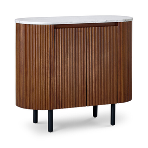 Elba Solid Acacia and Italian Marble Small Sideboard