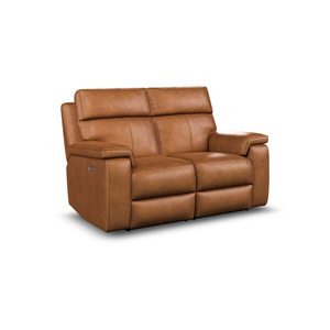 Selby 2 Seater Power Recliner Sofa in Virgo Cognac Leather