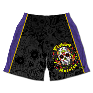 Activewear Shorts L.A. Muertos Skull Graphic Style - Black (XL)