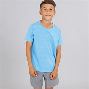 Closure London Boys Training Poly T-Shirt And Shorts Set Azure Blue/Mid Grey